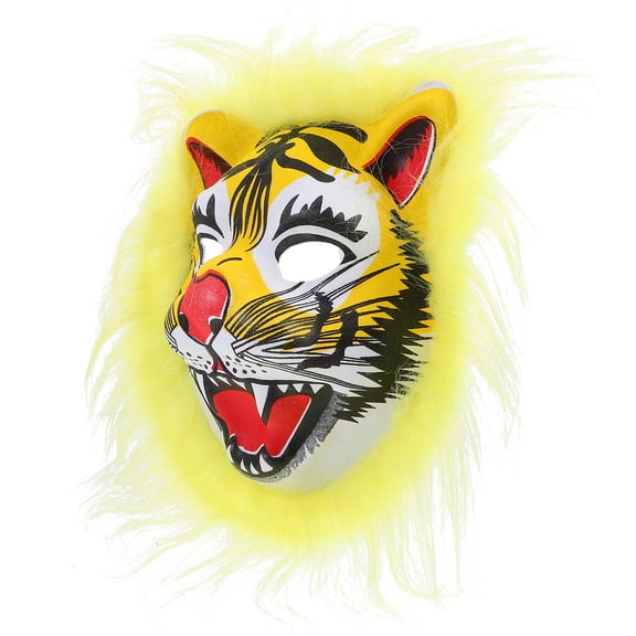 NIYANGLE Yellow Tiger , EVA Polyester Fiber Animal Costume Face for Jungle Party, Cosplay, Events