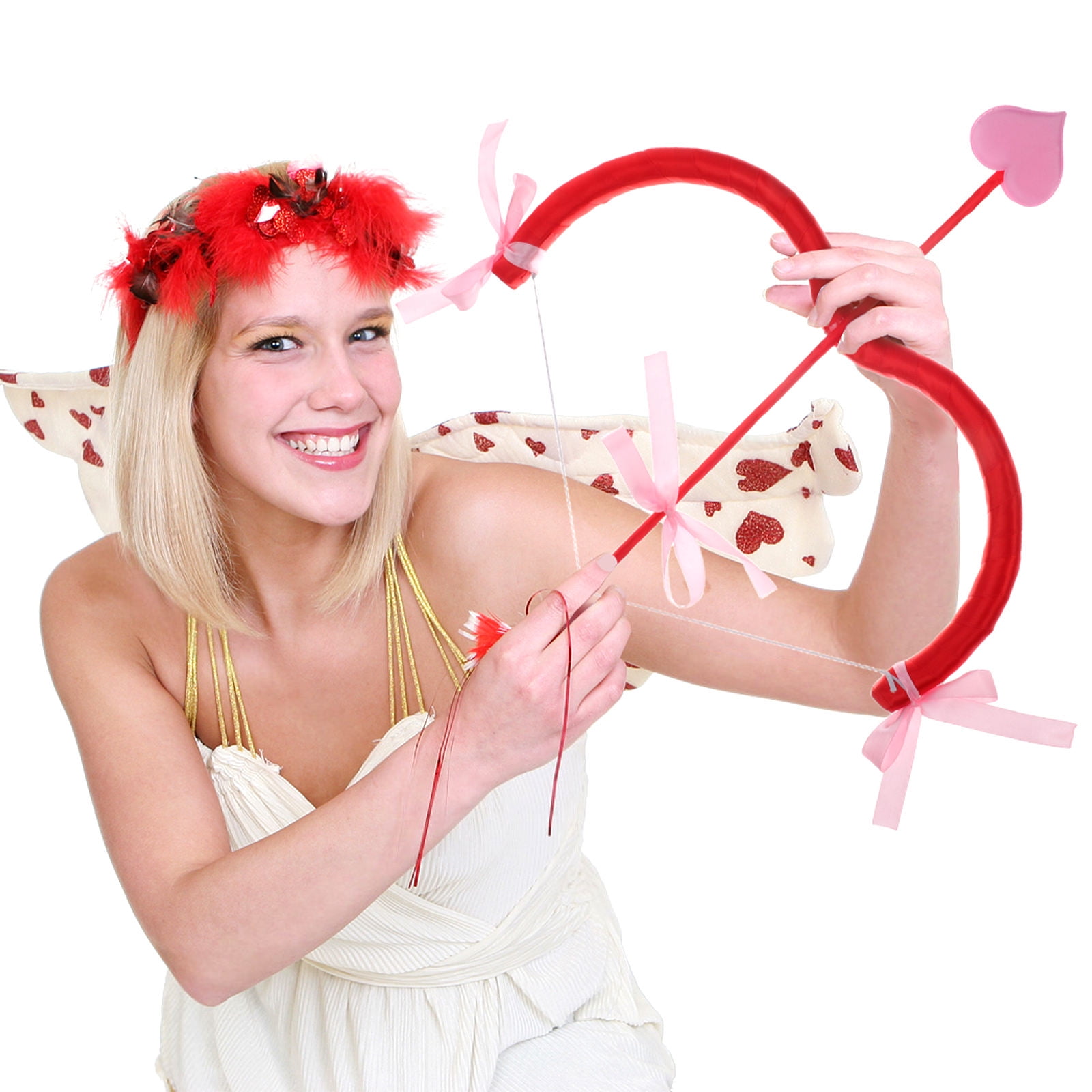 NIYANGLE Cupid Costume Prop Bow Arrow Red Foams 1 Set 17.7X4.7X0.8In ...