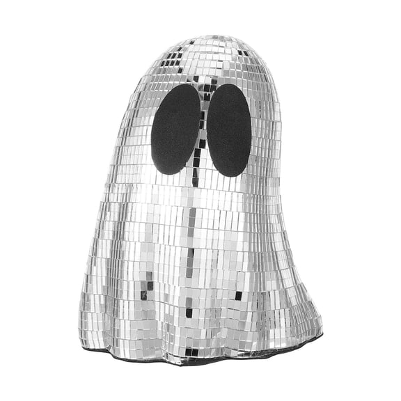 NIYANGLE Disco Ghost Ornament, Silver Mirror Tabletop Decor