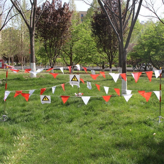 NIYANGLE PVC Assorted Color Construction Safety Flags Triangle Banner Rope