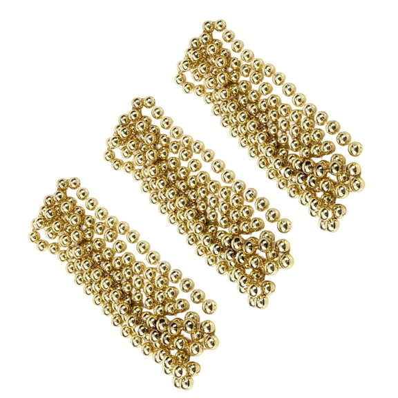 NIYANGLE Golden Christmas Tree Hanging Ornament 3Pcs Round Beads PVC Chain for Wall and Ceiling 11.8in