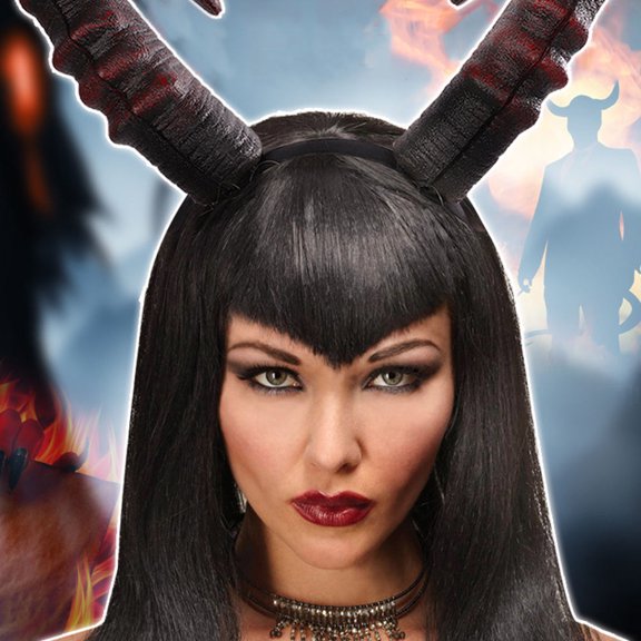 NIYANGLE Dark Headband for Women, Cosplay Costume Hairband, Party Cute Horns Hair Accessory, 1 Pack