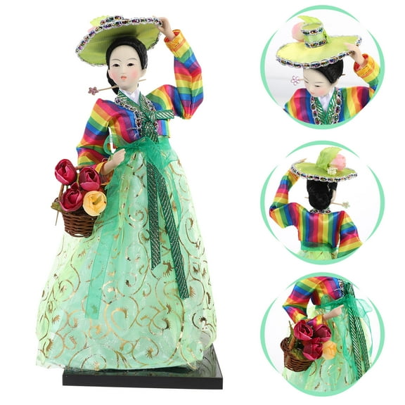 NIYANGLE Korean Style Doll for Decoration Multi Synthesis Material Perfect Korean Art Crafts 8.5 Inches