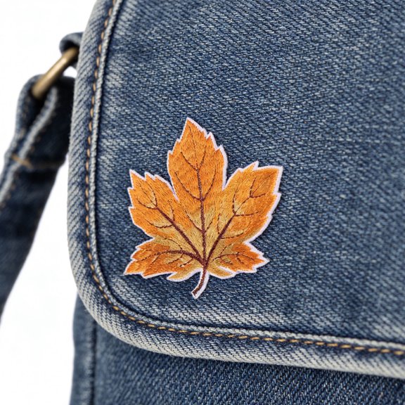 NIYANGLE Maple Leaf Applique Golden Embroidered Patches for Decoration DIY Accessories
