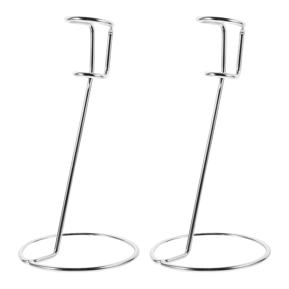 NIYANGLE Milk Frothers Stand 2Pcs Silver Stainless Steel Storage Racks For Kitchen Tools 11.8x3.7x3.7in