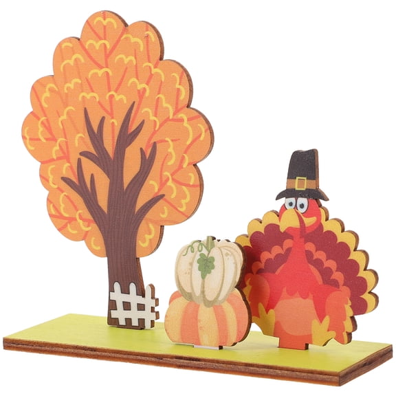 NIYANGLE Tsgiving Sign Home Decor Party Decoration Wood Turkey Shape 1Set