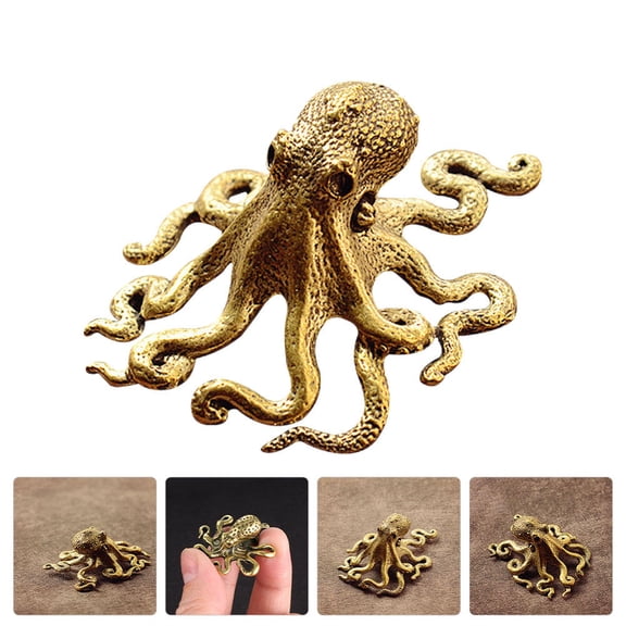 NIYANGLE Octopus Shape Adornment Octopus Statue Retro Home Decor 1Pack