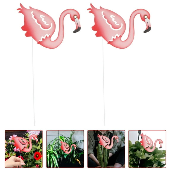NIYANGLE Pink Iron Flamingo Ground Inserted Stake Decor for Garden and Lawn Decoration, Compact Design