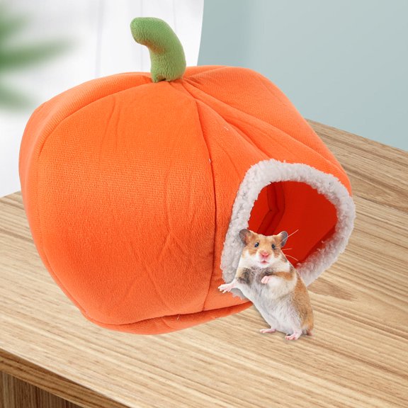 NIYANGLE Cozy Pumpkin-Shaped Warm Pet Sleeping Bed, Comfortable Nest for Small Pets Including Hamsters and Other Small Animals