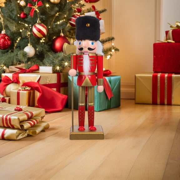 NIYANGLE Red Wooden Nutcracker Soldier Decoration for Christmas Tree and Festive Home Display