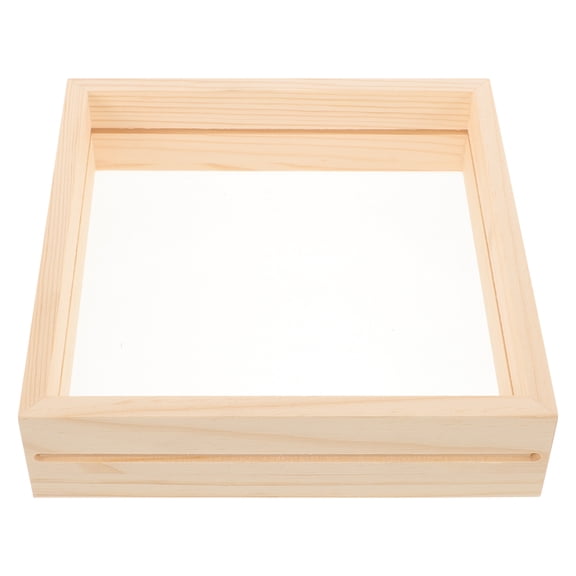 NIYANGLE Khaki Wood 7-Inch Pressed Flower Photo Frame 1 Piece