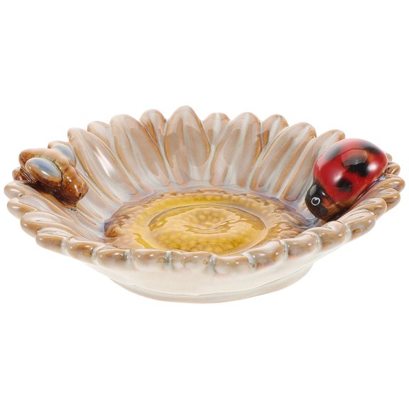 NIYANGLE Sunflower Ceramic Dinner Plate Artistic Hand Carved Porcelain Serving Dish