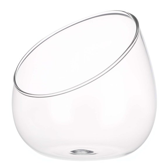 NIYANGLE Unique Terrarium Jar Clear Slant Cut Glass Bubble Bowl for Artistic Moss and Succulent Display