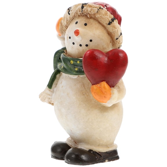 NIYANGLE Winter Tabletop Decor Small Winter Snowman 6x2x1In Multi-Colored Resin 1Pc