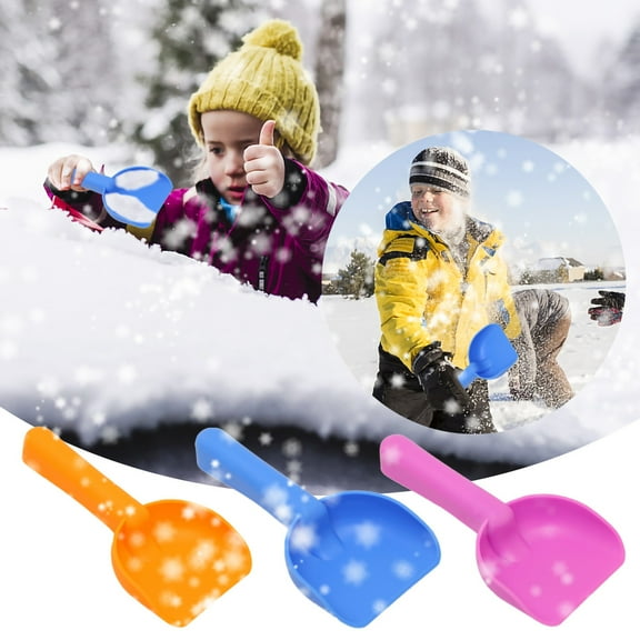 NIZELUK 2PC Winter Snow Shovel for Kids, Snow Removal Toys with Short Handled Plastic Beach Shovels, Gardening Tools for Children