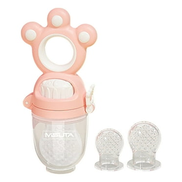 NIZELUK Baby Food Bag Teether Fruit and Vegetable Teether for Infants, Molar Stick for Babies, Rotary Push Teething Toy for Baby Food Supplement Clearance Sales Today Deals Prime