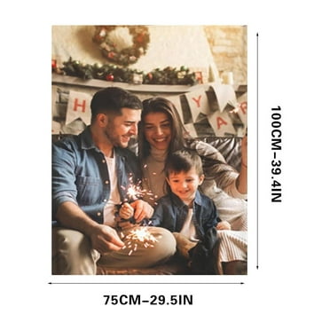 NIZELUK Cyber_Monday Deals Customized Photo Blankets, Personalized Picture Blankets for Children and Adults, Customizable Gift Blanket for Parents, Couples, and Family Members