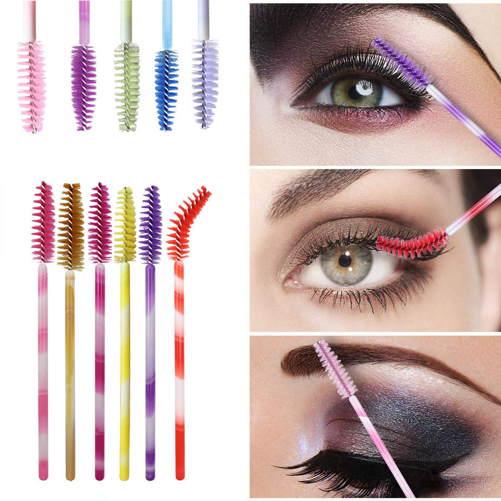NIZELUK Disposable Two-Color Rod Eyelash Brush, Eyelash Curling and Eyebrow Comb, Portable Eyelash Grooming Tool for Makeup Artists Clearance Sales Today Deals Prime
