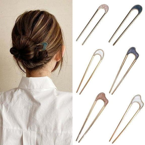 French Hair Pin, U Shaped Pins for French Twists, Thick Hair Buns and Chignons, Gold Hair Clips, Hair Styling Accessories for Women