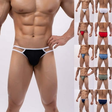 NIZELUK Men's Wear,Men's Clothing Matching Fall Savings Clearance Sales Today Deals Prime Men Casual Fashion Solid Briefs Breathable Mesh Ice Silk Side Waist Hollow Design Sexy Underwear