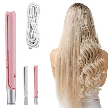 NIZELUK Mini Dual Purpose Curling Iron, Portable USB Rechargeable 2 in 1 Curler, Ceramic Mini Curling Iron for Travel, Compact Curling Iron for Quick and Easy Curls Clearance Sales Today Deals Prime