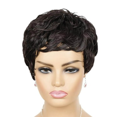 NIZELUK Short Wig for Color Bleaching and Dyeing Bangs Short Curly Hair Wig, Stylish and Trendy Hairpiece for Women Clearance Sales Today Deals Prime
