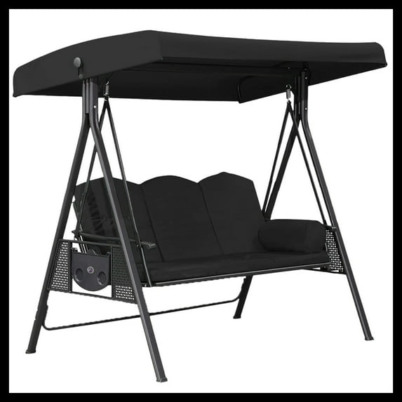 NIZEMNAN Outdoor Swing Chair Canopy Replacement, 75"x47" Universal Waterproof Cover for 2-3 Seater Porch Swings, Heavy Duty 190T Polyester Sun Shade with Anti-UV Protection