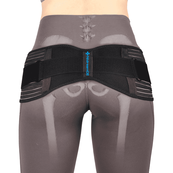 Sacroiliac SI Joint Hip Belt for Sciatica, Lower Back, Leg & Pelvic Pain Relief - Adjustable Sacroiliac Belt Support Brace for Women and Men (Black)