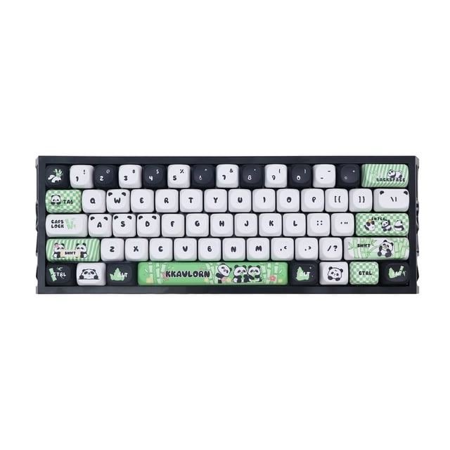 NJ61 60% Mechanical Keyboard, Panda Keycaps, RGB, Hot-Swappable Black ...