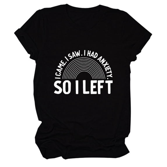 NJGRAE Backless Tops for Women Women’S Loose Fit T-Shirts Women's English Letter Printed Round Neck Casual Short Sleeved Top T-Shirts for Women S