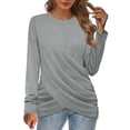thumbnail image 1 of NJGRAE Flowy Tops for Women Women’S Ribbed Knit Tees Women's Solid Color Bronzing Flared Sleeve Chiffon Top Female Tops and Blouses Chiffon Tops and Blouses Linen Tops for Women L, 1 of 4