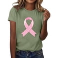 thumbnail image 1 of NJGRAE Petite Women Solid Color T-Shirts Women's Casual T Shirts with Cancer Awareness Ribbon Print Short Sleeve Round Neck Basic Style for Everyday Wear Christmas Gift Womens Tshirt Xl, 1 of 5