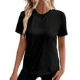thumbnail image 1 of NJGRAE Spring Tops for Women Women’S Slub Knit T-Shirts Womens Casual Fashion Solid Color Crew Neck Short Sleeve Pullover T Shirt Women’S Cold Shoulder Tees Xl, 1 of 7