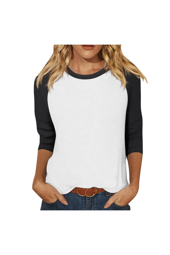 Square Neck Tops for Women Women’S Roll Sleeve Casual Tees Women 3/4 Sleeve Top Summer Casual Versatile Raglan Shirt Round Neck Casual Shirt Top Women’S Crochet Detail Tops Xxl