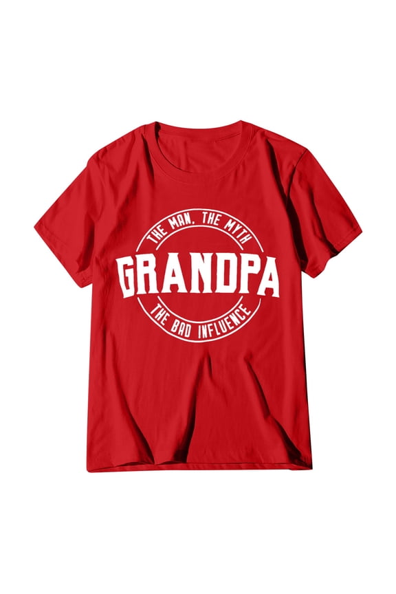 White Crop Tops for Women Women’S Thermal T-Shirts Grandpa: Man Bad Influence | Funny Dad Joke Papa Grandfather Tee Shirt for Men T Shirt Womens T Shirt S