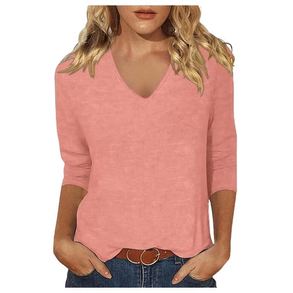 NJGRAE Womens Workout Tops Quarter Zip Athletic Tops Women's Summer Fashion Comfortable V Neck Women's Solid Color Digital Printed Bottom Top T Shirt Petite V Neck T-Shirt Xl