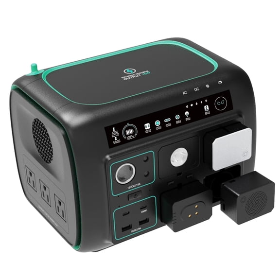 NJOYNOOK 800W All in One Portable Power Station,512Wh Outdoor Solar Generator with 3 AC Outlets, LiFePO4 Battery,  for Camping