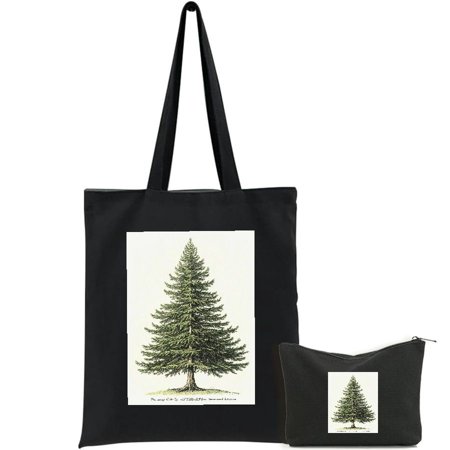 NJSTORE 2 Pcs Lightweight Beach Bag Shoulder Bag for Travel Work Christmas Tree Christmas Gift Winter Gift Black Bag For Shopping