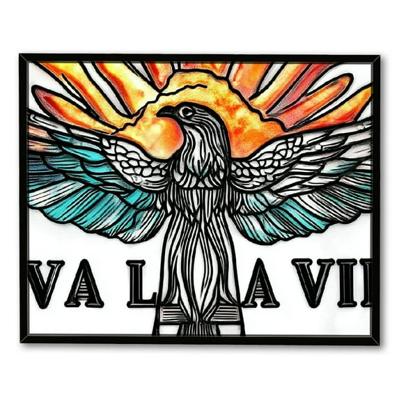 NJSTORE Aztec Free Eagle Wall Decor Southwestern Wall Art Farmhouse Metal Framed Eagle Western Home Decor for Bedroom Living Room Wall Decor(Black)