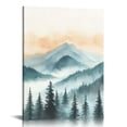 thumbnail image 1 of NJSTORE Large Canvas Wall Art for Living Room Extra Huge Foggy Forest Tree Artwork Landscape Painting Misty Mountain Nature Scenery Print Modern Office Above Bedroom Decor, 1 of 5