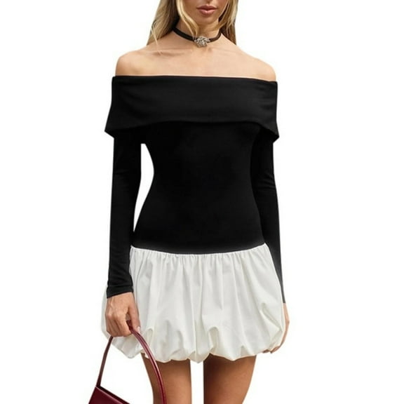 NJWS Women Floral Maxi Dress Short Puff Sleeve V Neck Bohemian Flowy Dress Smocked Casual Spring Summer Dresses