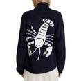 thumbnail image 1 of NJWS Women Lobster Sweater Cardigan Button Front Shawl Collar Chunky Knit Top with Pockets Fall Winter, 1 of 5