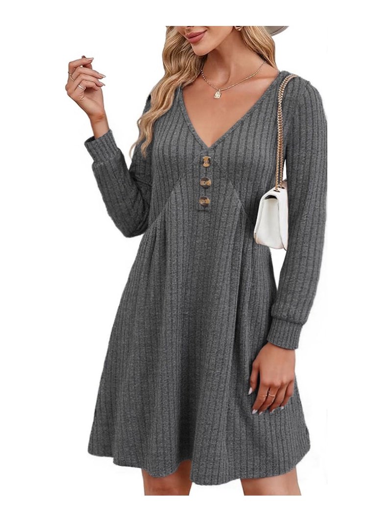 ribbed knee length dress knee length dresses for ladies Marine Layer Lexi Rib Long-Sleeve Midi Dress