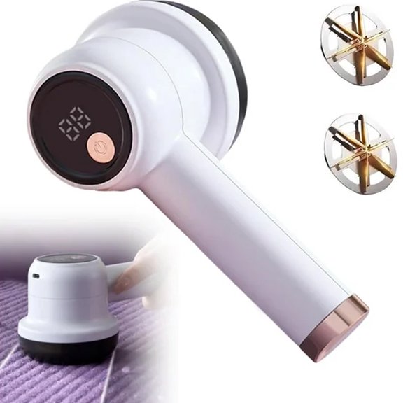 NJWY Fabric Shaver & Lint Remover, 6-Blade Rechargeable Electric Defuzzer with Digital Display for Clothes, Sweaters, Furniture & Upholstery
