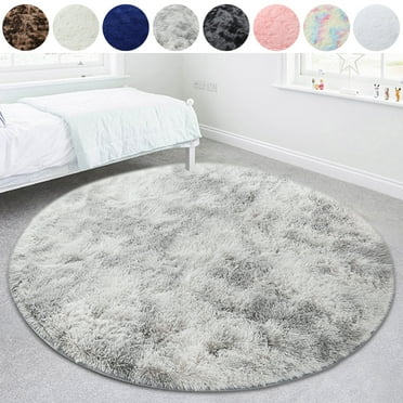 NK 4X4FT Round Ultra Soft Indoor Morden Rugs Fashion Shaggy carpets Kids Play Mat and Yoga Mat