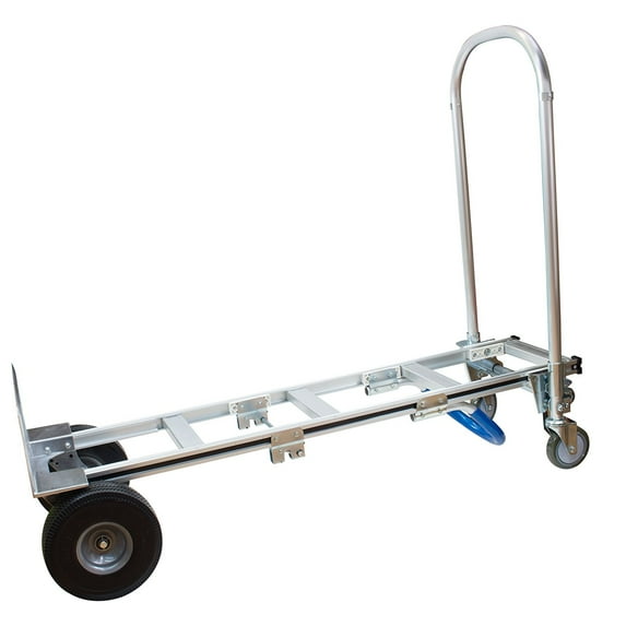 NK HTA-14 (W/ PT-007) Heavy Duty PT-007 Aluminum Hand Truck, Stair Climber, Fully Assembled without Wheels, Flat Free Wheels
