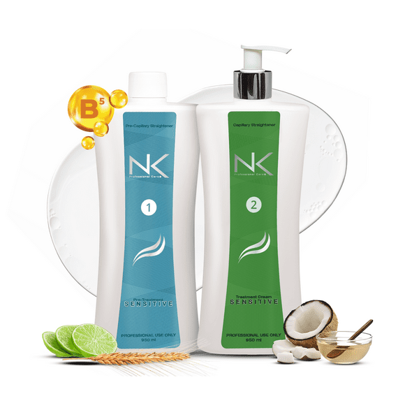 NK Professional Care Hair Straightening Treatment with Keratin Sensitive, Smoothes and Nourishes, 950ml, 32oz