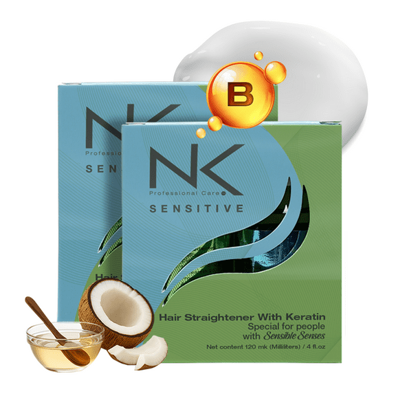 NK Professional Care Hair Straightening Treatment | NK Hair Surgery with Keratin Sensitive | Formaldehyde Free | It is special for Sensitive Scalps | Vegan | Smoothes and Nourishes hair | 8oz 2 Pack
