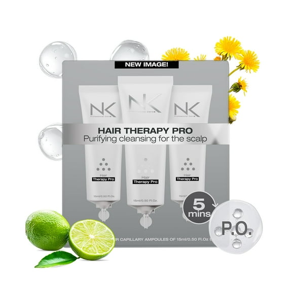 NK Professional Care - Hair Therapy Pro Ampoule - Scalp Detox - Capillary Anomalies - Dandruff Treatment | Dry Scalp | 15ml/ea (3 Pack) 45ml.