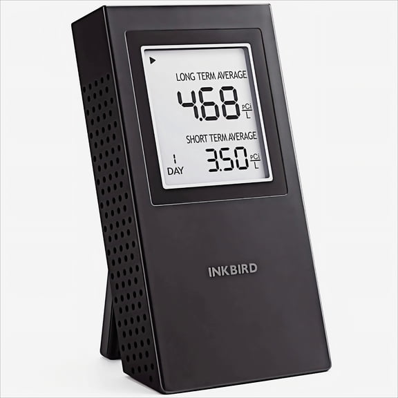 NKBIRD Home Radon Detector, Portable Radon Meter, Short-Term and Long-Term Monitoring, US Version-Pci/L，Black